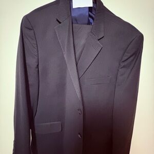 Nautica Charcoal/dark navy pinstripe Men's Suit